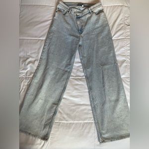 So junior wide leg crossover jeans, wash: super light, size: 13